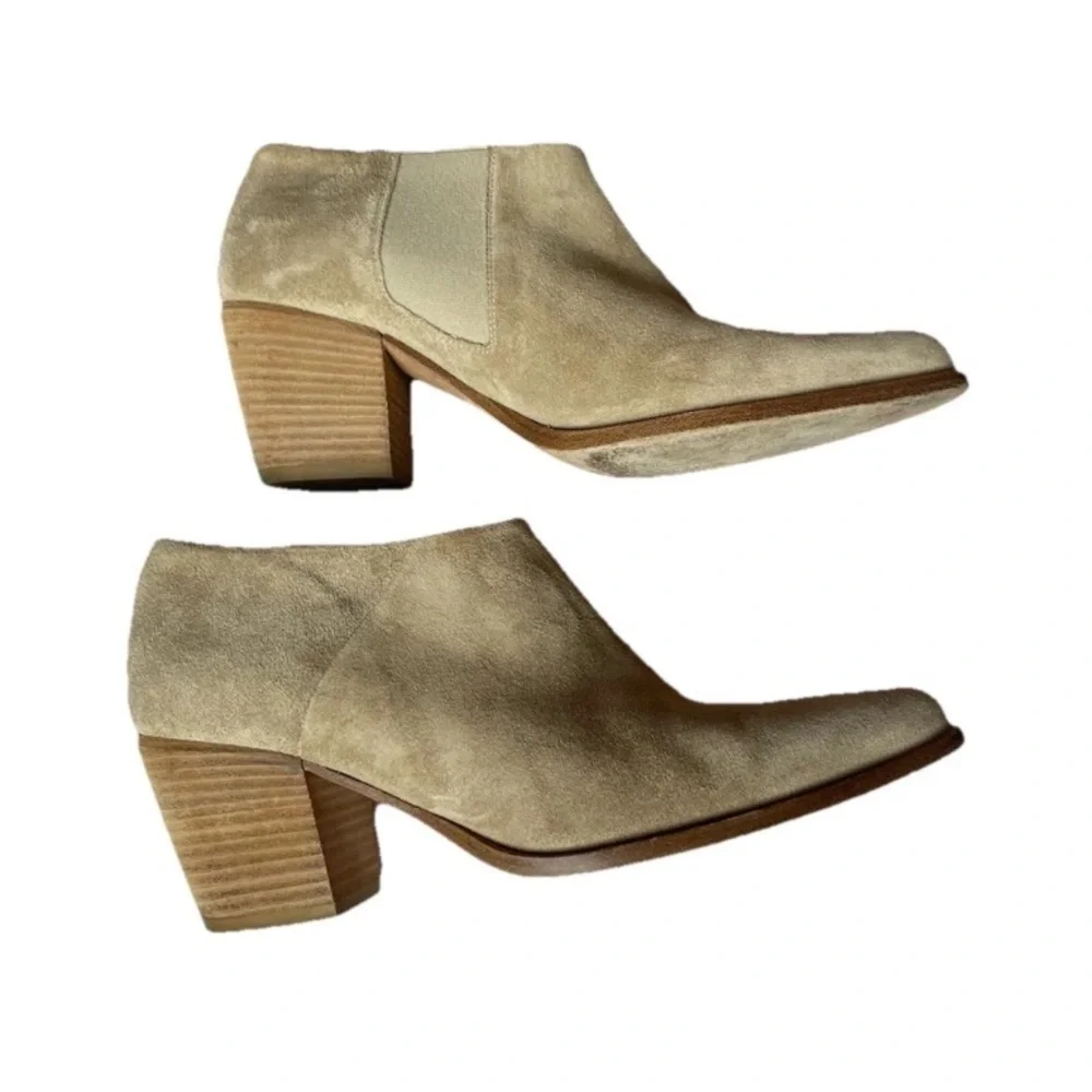 Vince Hamilton Clay Suede Leather  Pointed Toe Ankle Booties Boots Women’s Sz 7
